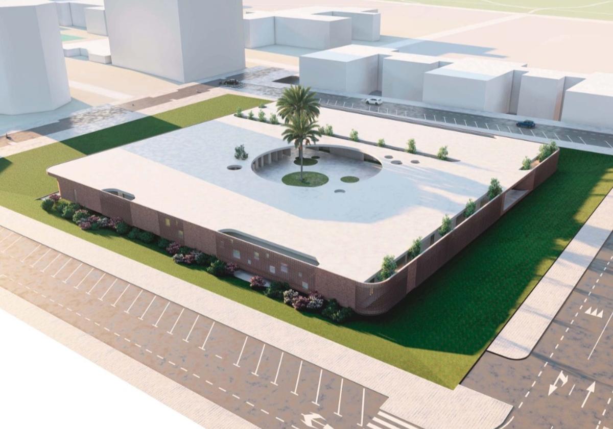 Imagen principal - Distintos espadios del nuevo colegio El Somni de Alicante.