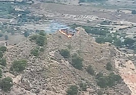 Incendio de vegetación en Xixona.