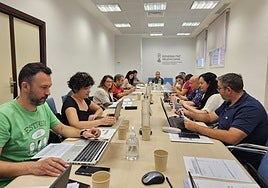 Mesa de Educación en la que los sindicatos han conocido la nueva orden de plantillas.