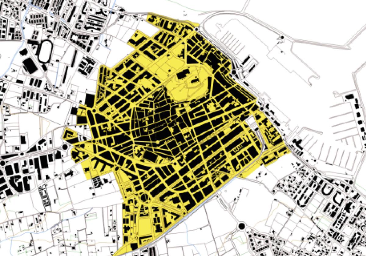 Map of Dénia's urban centre.