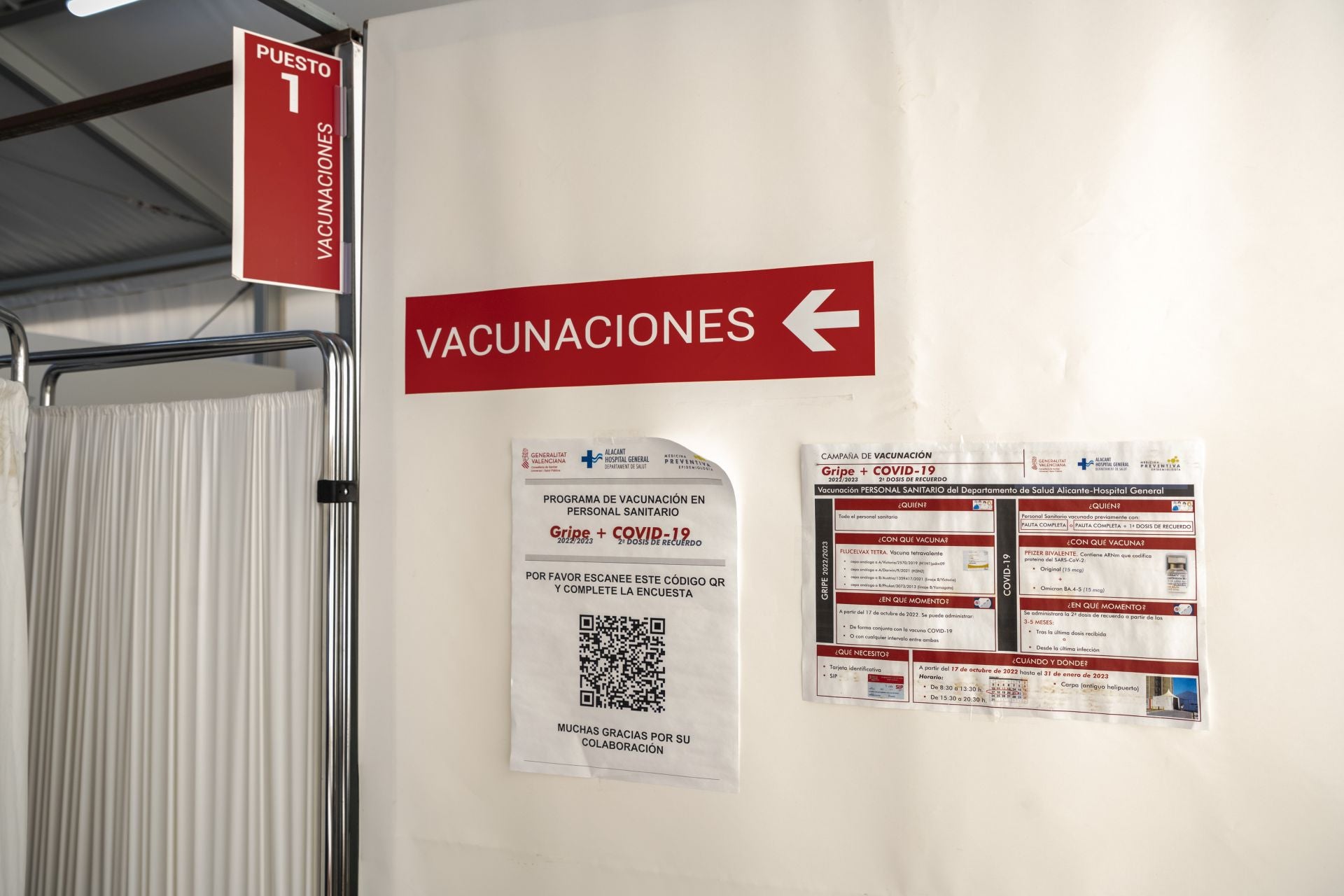 Vacunódromo habilitado en el Hospital General de Alicante en una imagen de archivo.