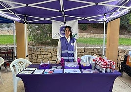 Punto violeta de las fiestas locales de Petrer