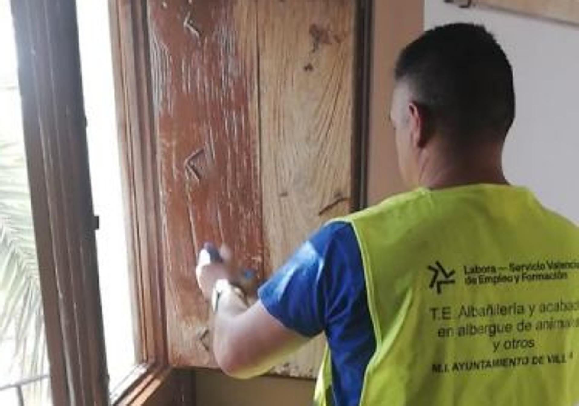 Trabajos de pintura en el santuario