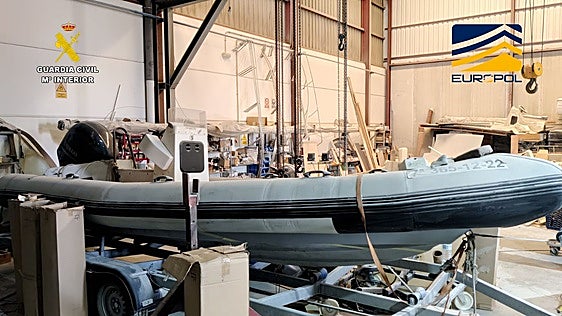 Embarcación de alta velocidad incautada por la Guardia Civil.