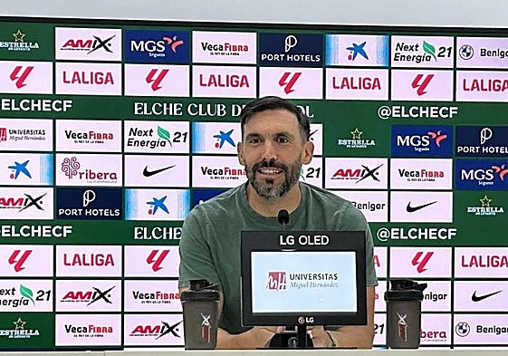 Eder Sarabia, en la rueda de prensa previa al partido frente al Levante.