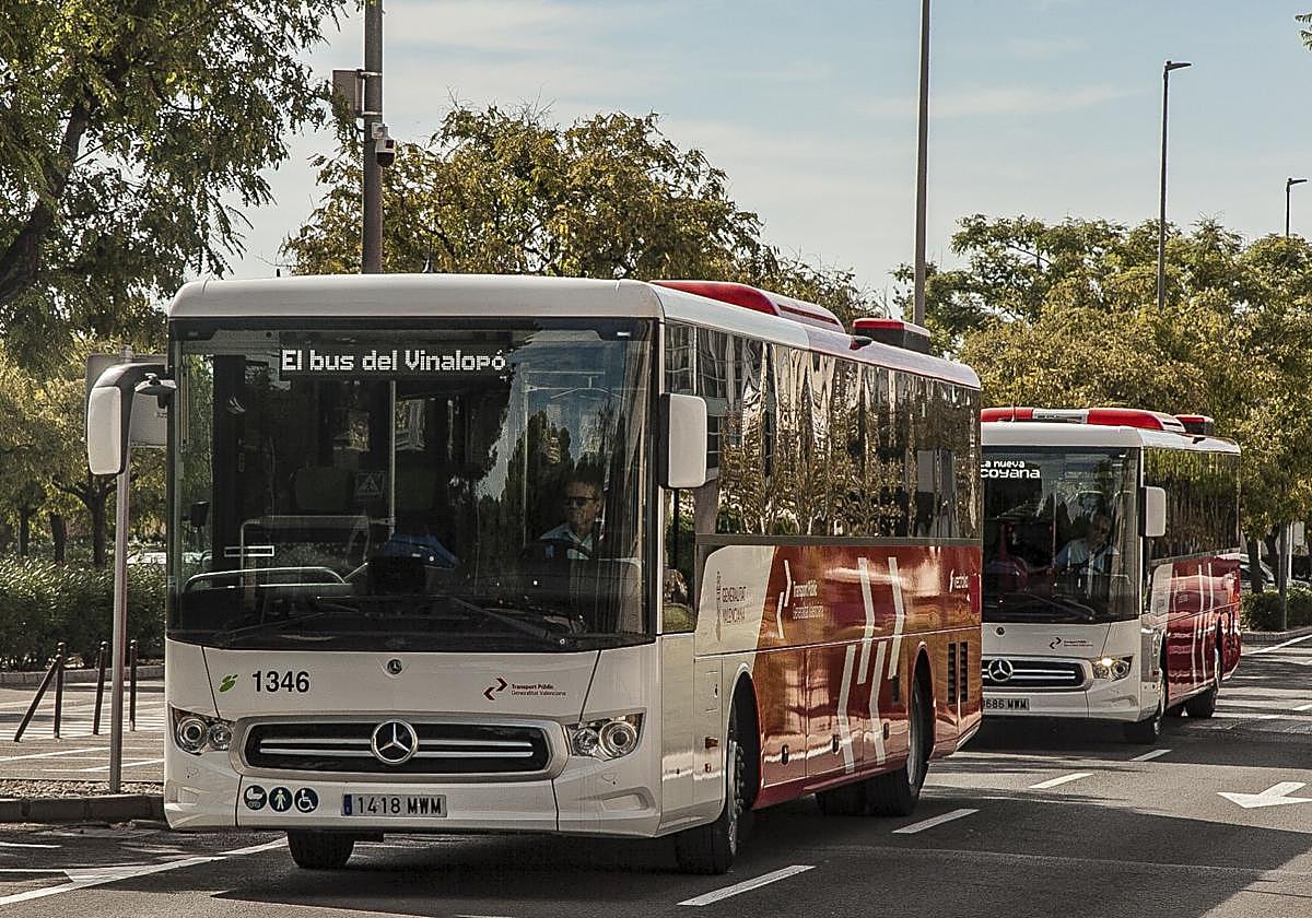 Nuevos autobuses en la Universidad de Alicante.
