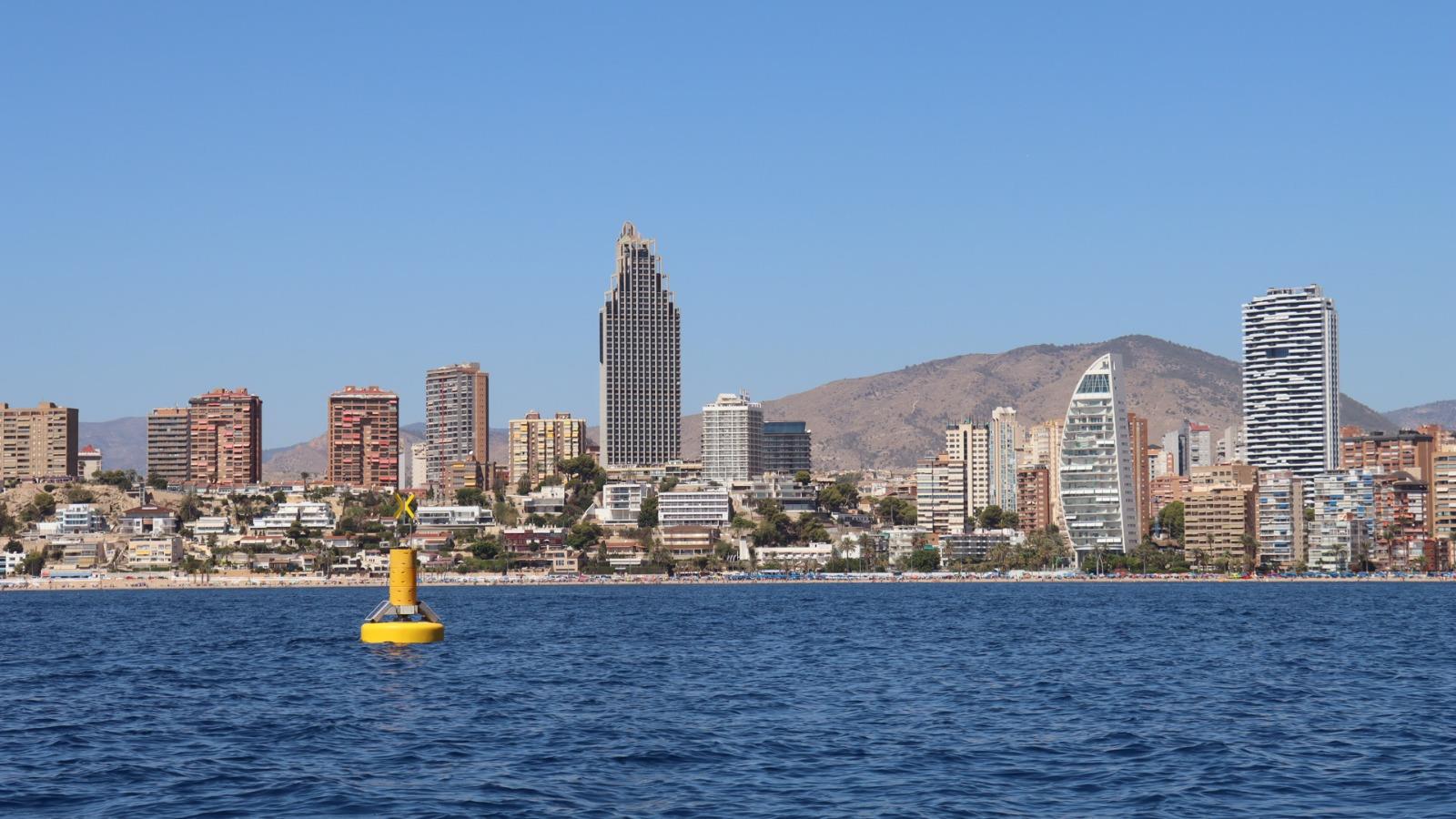 Horizonte urbano de Benidorm.