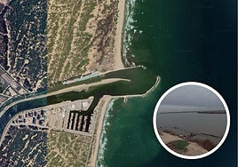 Vista del espigón de Guardamar.