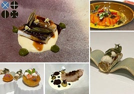 Algunos de los platos del 'a cuatro manos' en Orobianco.