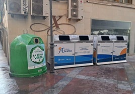 Contenedores de basura en Alicante, en imagen de archivo.
