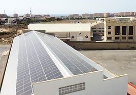 Panles solares intalados en la empresa.