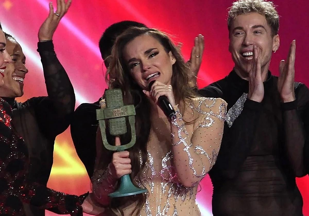 Melody tras proclamarse vencedora en febrero del Benidorm Fest 2025.