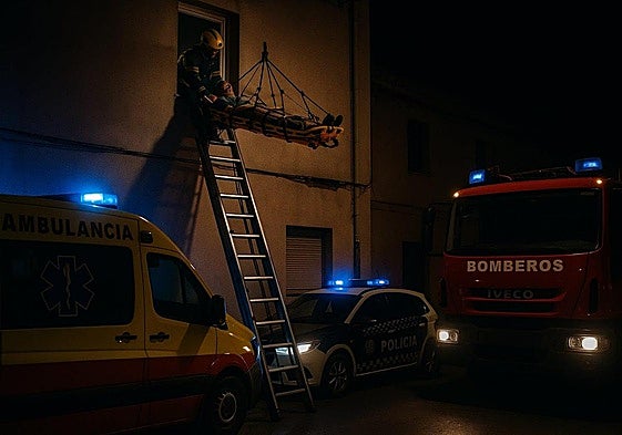 Rescate del vecino con el método araña.