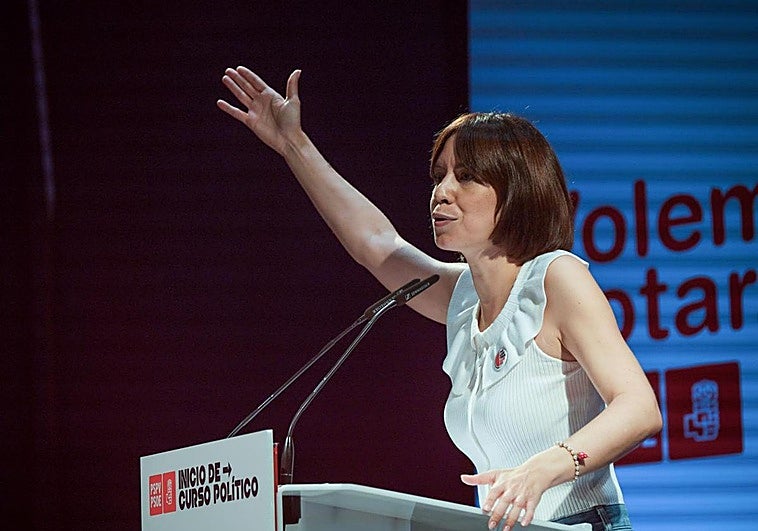 La secretaria general del PSPV-PSOE, Diana Morant, este sábado en Torrevieja. .