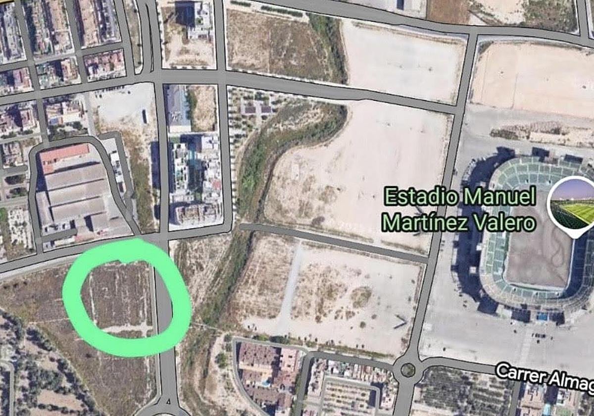 Ubicación del solar donde ocurrieron los hechos.