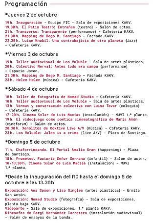 Programación completa del festival.