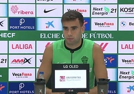 Álvaro Núñez, durante su comparecencia en la sala de prensa del Martínez Valero.