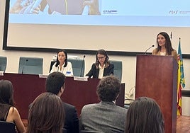 La consellera en su intervención del curso académico.