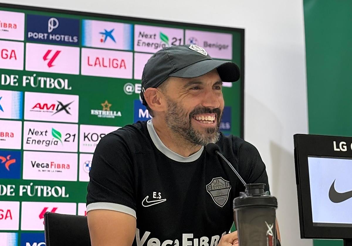 Eder Sarabia, durante la rueda de prensa previa al duelo frente al Alavés en Mendizorroza.