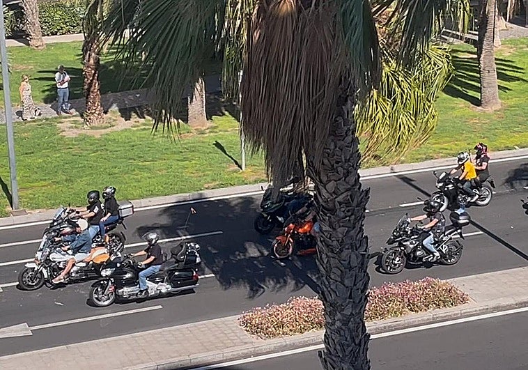 Motorcycle protest in Alicante.
