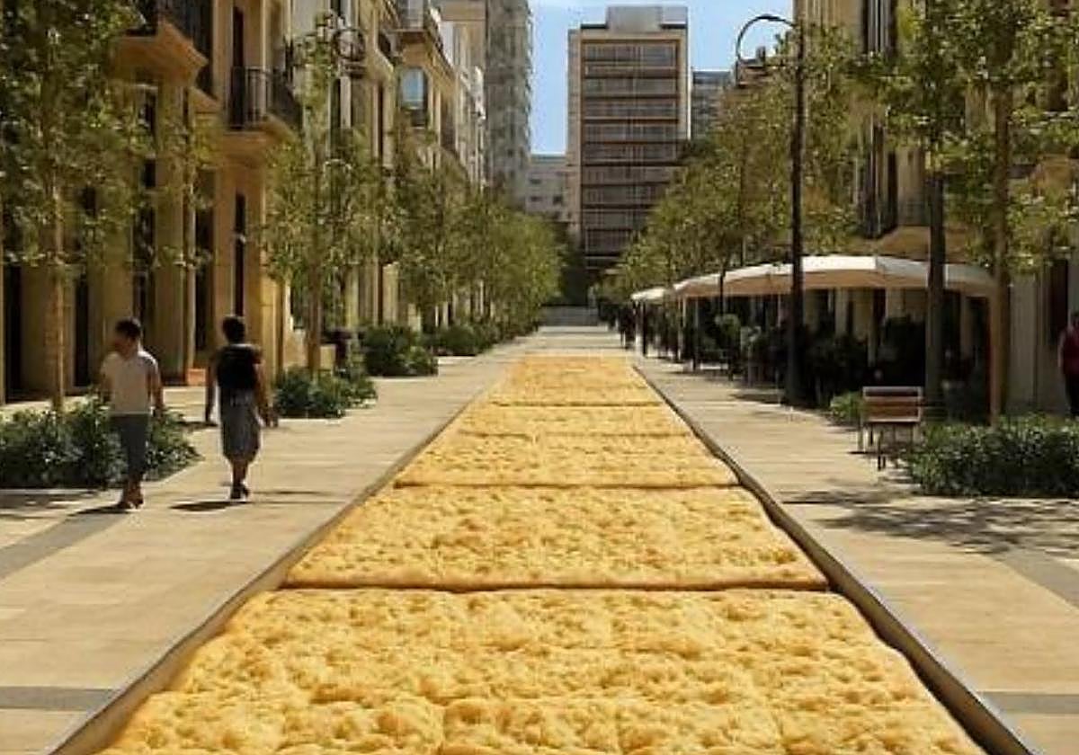 Coca de mollitas gigante.