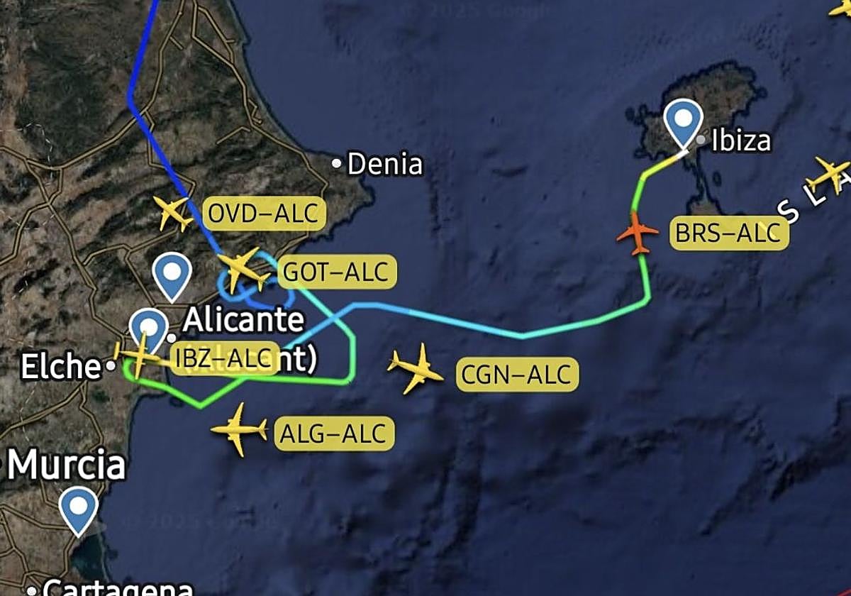 Image of Alicante's airspace, this Thursday.
