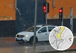Episodio de lluvias en Alicante/Mapa de alertas de la Aemet.