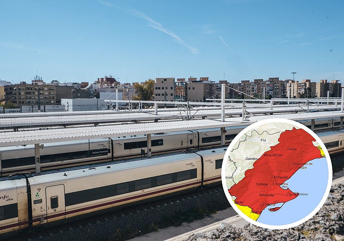 File image of trains in Alicante/Red alert in Catalonia.