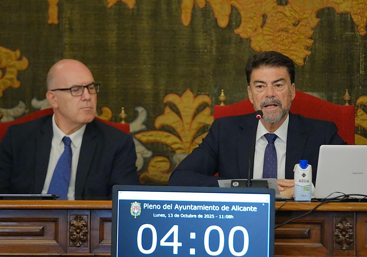 Barcala durante el Debate sobre el Estado de la Ciudad.