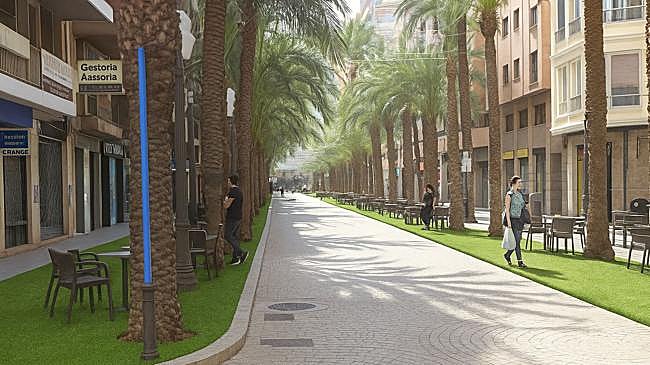 Imagen después - This is how San Vicente Street would look pedestrianised according to AI.