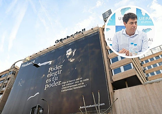 Antigua sede social del Banco Sabadell en Alicante/El presidente de Uepal, César Quintanilla.