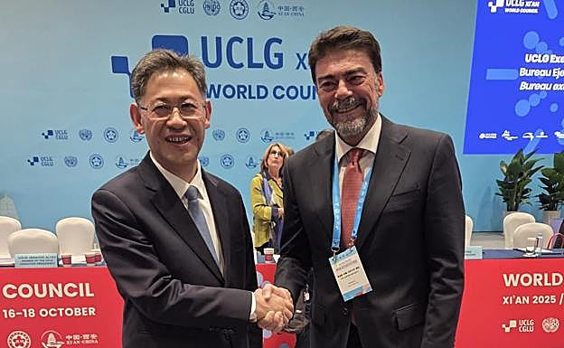 Barcala con el alcalde de Xi'an, Ye Niuping.