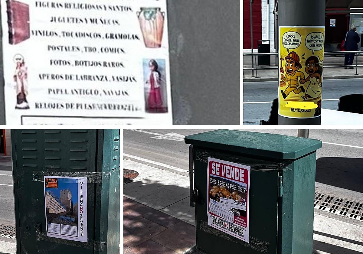 Some of the posters sanctioned by the Villena Town Hall.