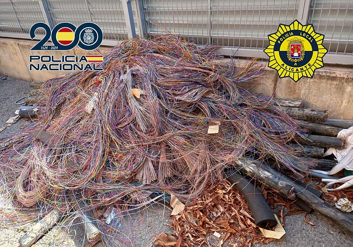 Cable de cobre recuperado.