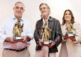 Nacho Amirola, de Ineca; Carlos Bosch, del Grupo El Potal; y Zulema Beresaluce, en representación de su padre, Antonio Beresaluce, de Aceitunas Cazorla.