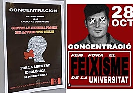 Carteles en el campus y redes sociales por la visita de Vito Quiles.