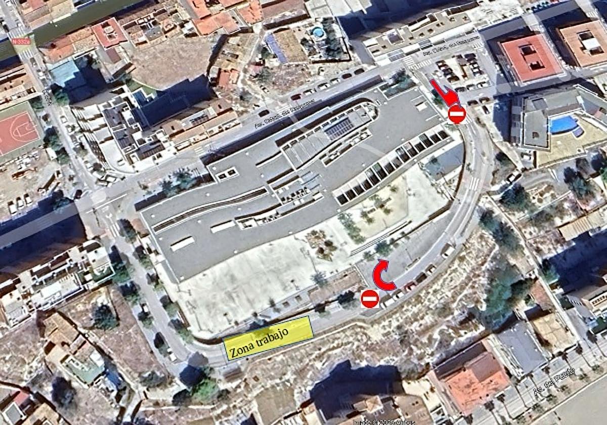 Area affected by the traffic disruption.