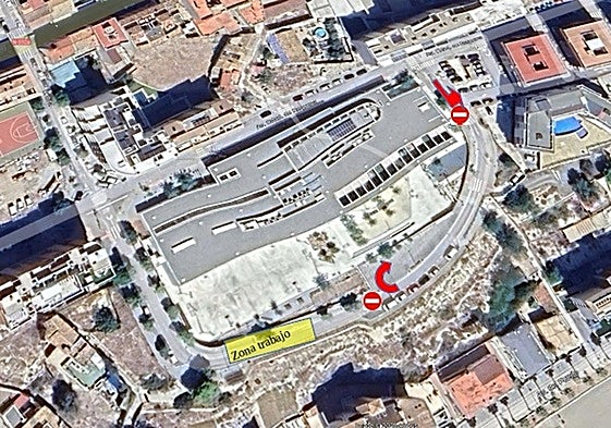 Zona afecada por el corte de tráfico.