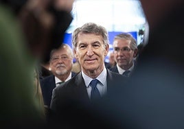 El presidente del PP, Alberto Núñez Feijóo, este miércoles en Santander.