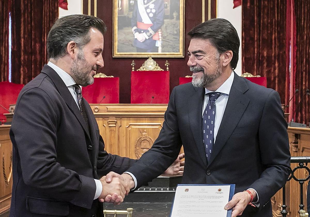 Pablo Ruz y Luis Barcala este viernes en Elche.