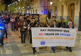 Manifestación por las personas sin hogar de Alicante.