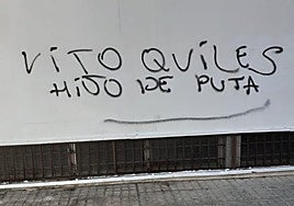Pintada en la fábrica de calzado de la familia de Vito Quiles.