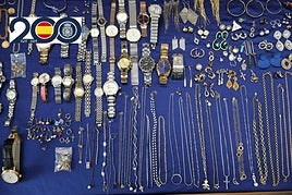 Efectos sustraídos recuperados por la Policía Nacional.