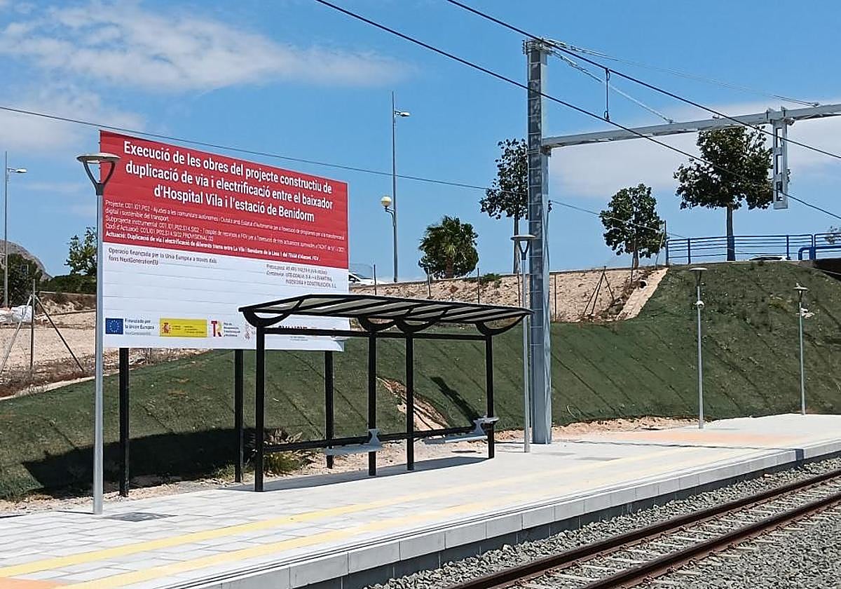Tram stop where service will be interrupted.