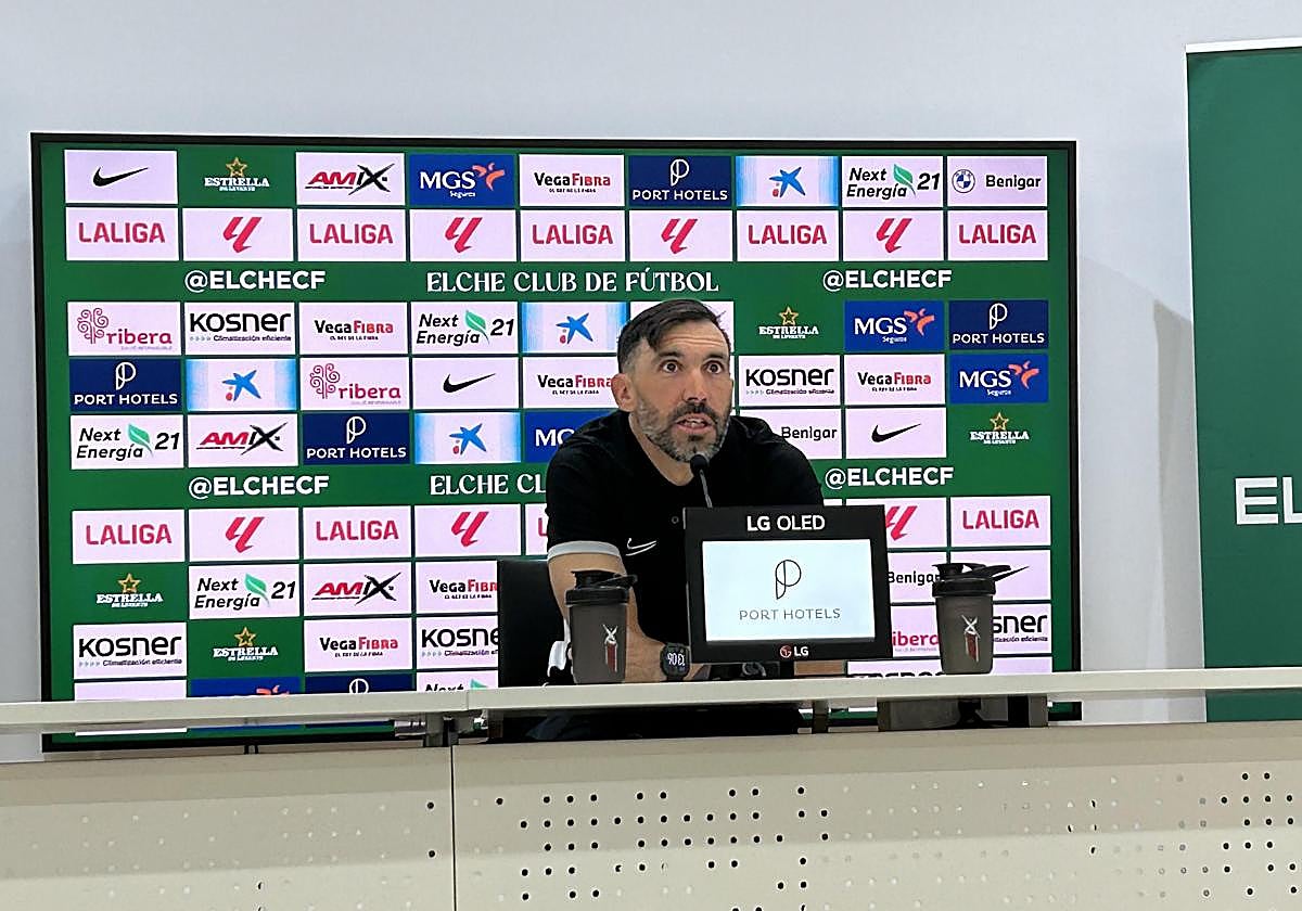 El técnico del Elche CF, Eder Sarabia, analiza el duelo ante el Getafe en la previa del encuentro.