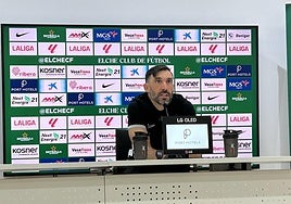 El técnico del Elche CF, Eder Sarabia, analiza el duelo ante el Getafe en la previa del encuentro.