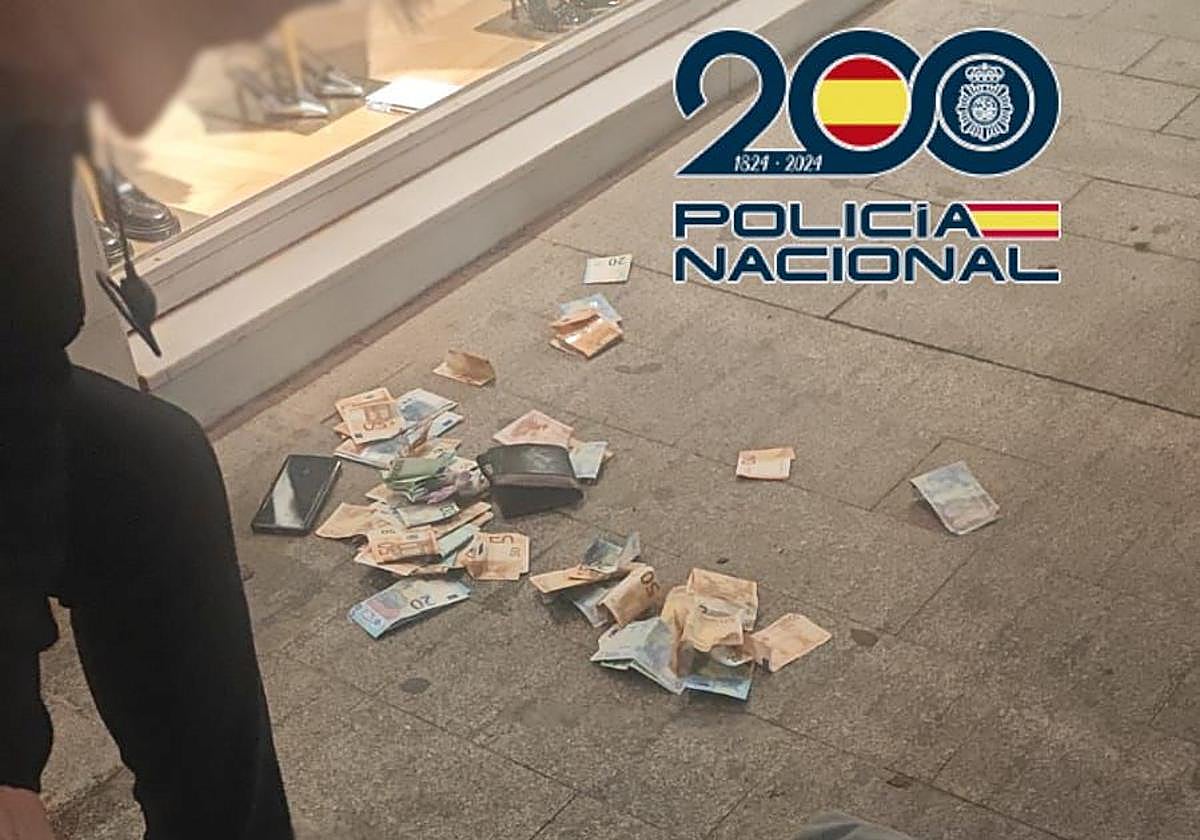 Dinero recuperado por la Policía Nacional.