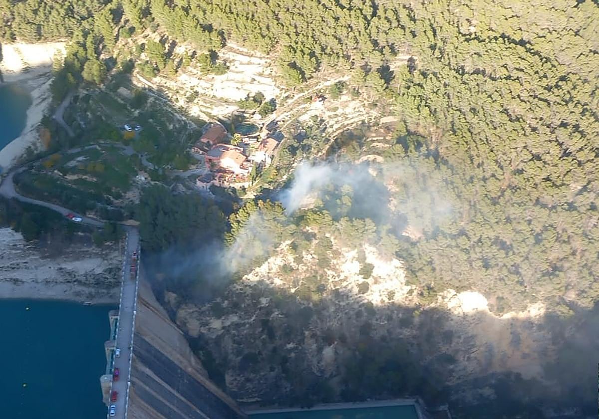 Aerial image of the wildfire.