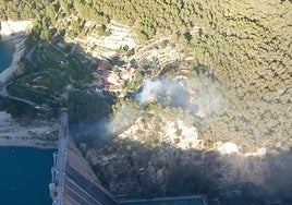 Imagen aérea del incendio.