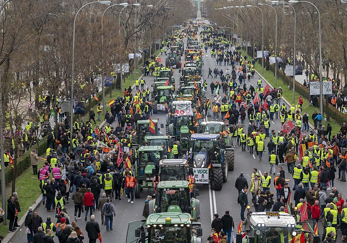 Protesta de los agricultores en Madrid.